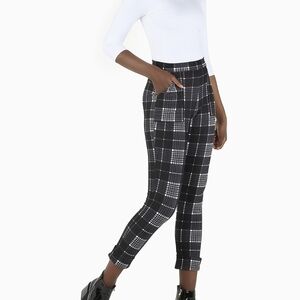Blackmilk Tartan Mono Cuffed Pants